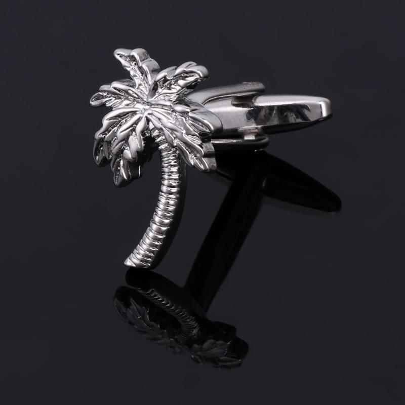 Novelty Coconut Tree Men Jewelry Wedding Party Business Shirt Cufflinks Cuff