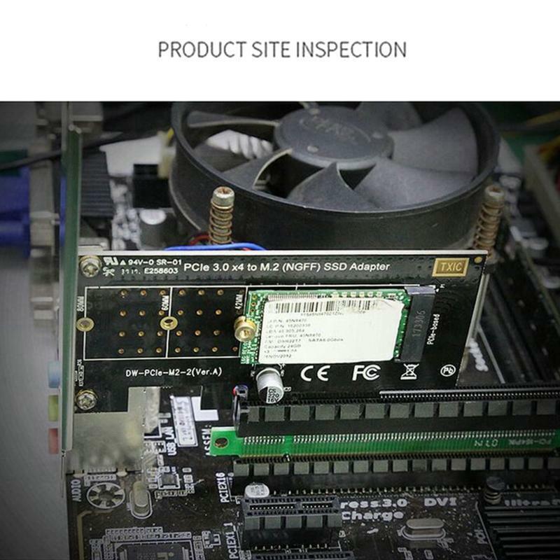 M.2 PCI Express NVMe or SSD to PCIe 3.0 x 4 Expansion Adapter Card Support NGFF-