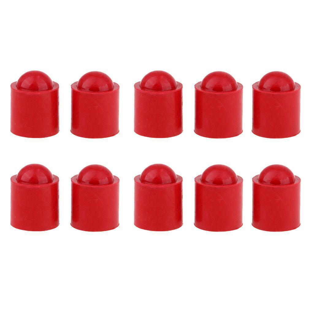 10x Cue Tip Protector Rubber Billiard Snooker Stick Cover Guard Black Red