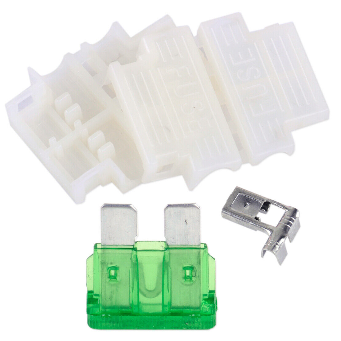 10 Middle Medium Standard Holder In Line Box 30A Fuse fr Car Boat Truck Blade Li