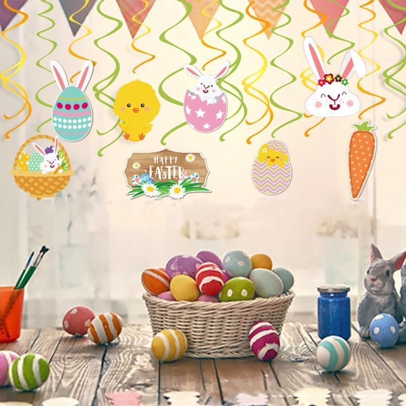 Easter Hanging Swirl Ornament Hanging Spiral Bunny Egg Chick Carrot Patterns