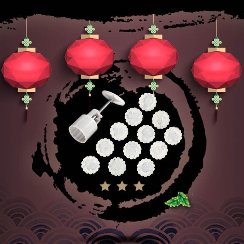 Chinese Zodiac Shape Moon Cake Mould Hand Pressure Cookies Cutter Enjoy Fun Gift