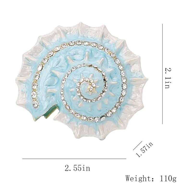 Blue Conch Shell Jewelry Box Creative Trinket Box Collectible Ring Jewelry Case