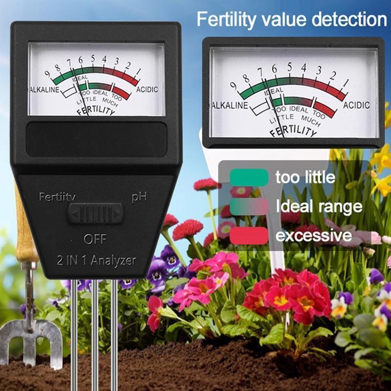 Soil PH Fertility Meter with 3 Probes for Garden Farm Lawn Outdoor & Indoor