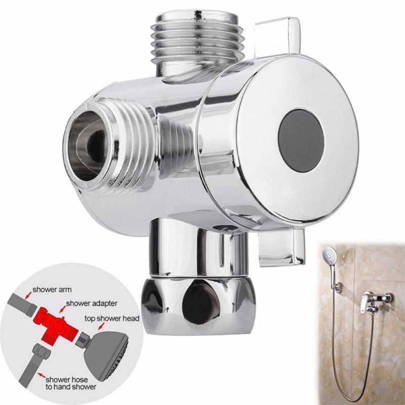 Durable 3-Way Shower Adapter, Plastic Shower Arm Diverter Adapter for Bathroom