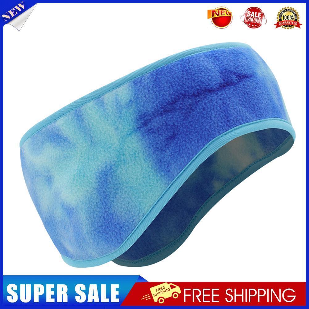 Sports Headband Tie Dye Windproof Fleece Bike Earmuff Hair Band (Sky Blue)