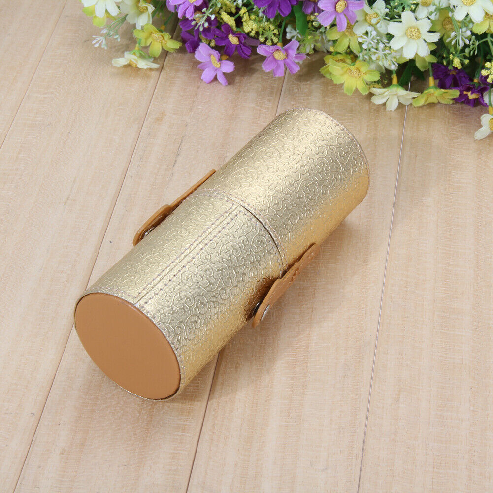 Leather Cosmetic Case Storage Makeup Bags Organizer Brush Tube Holder Cup
