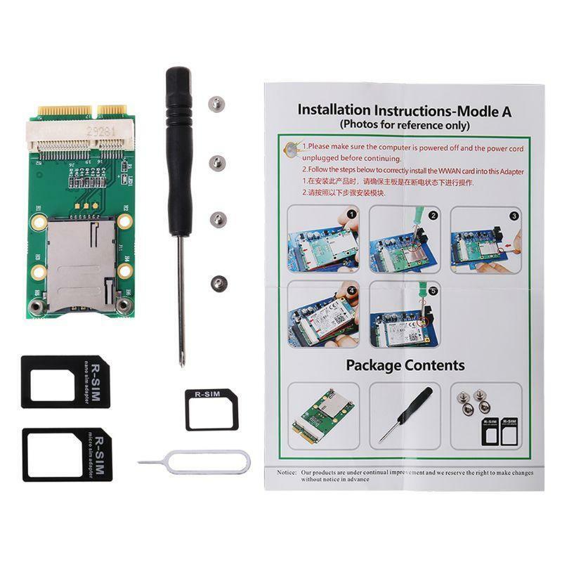 Mini PCI-E Adapter Extension Card for 3G 4G Module USIM Card Slot with SIM Card