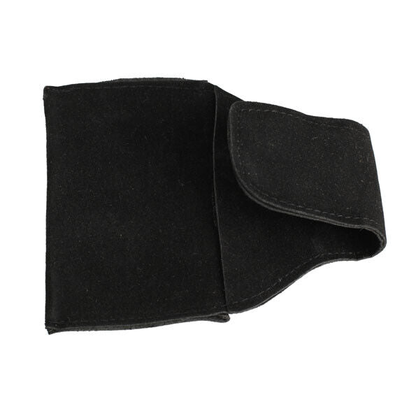 Black Faux Leather Chalk Holder Pouch with Clip Pool Billiards Snooker Cue