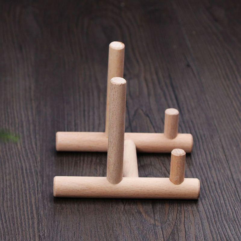 Wooden Tea Tray Cake Holder Stent Table Plate Shelf Photo Frame Rack Shop