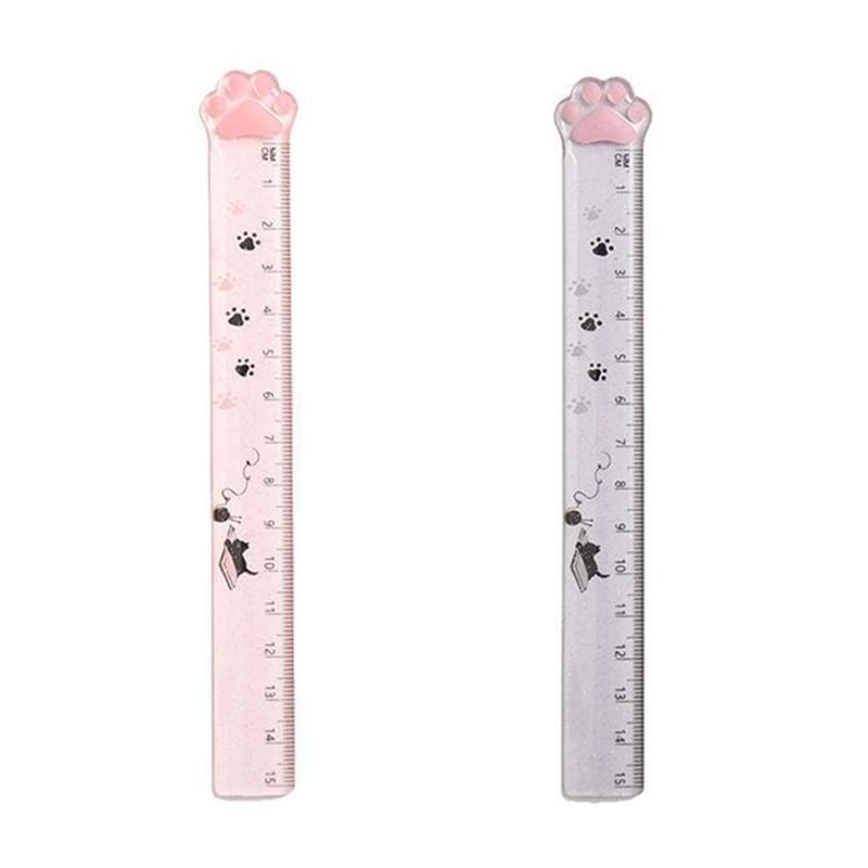 Cartoon Clear Ruler 15cm Acrylic Straight Ruler Portable Clear Mathematics Ruler