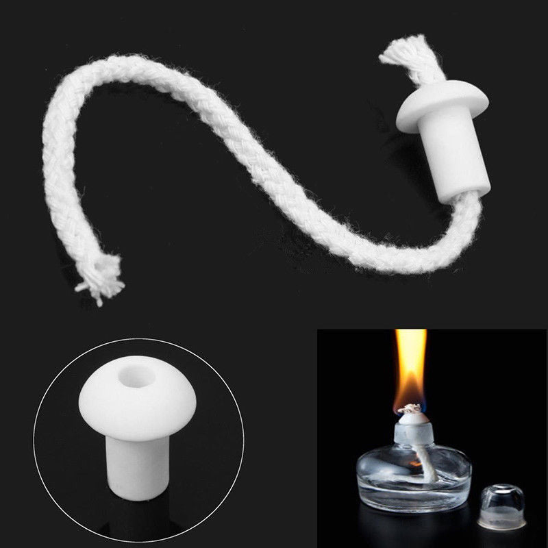 7 Ceramic Holders for Tiki torch Wine bottle oil lamp COTTON Kerosene Wick HT