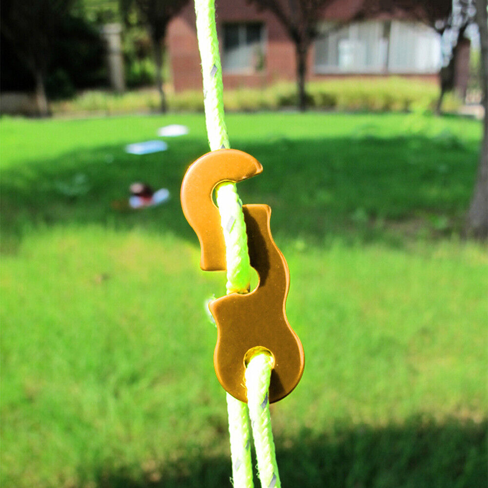 10pcs Adjustable Camping Tent Cord Rope Buckle S-Type Tensioners (Orange)