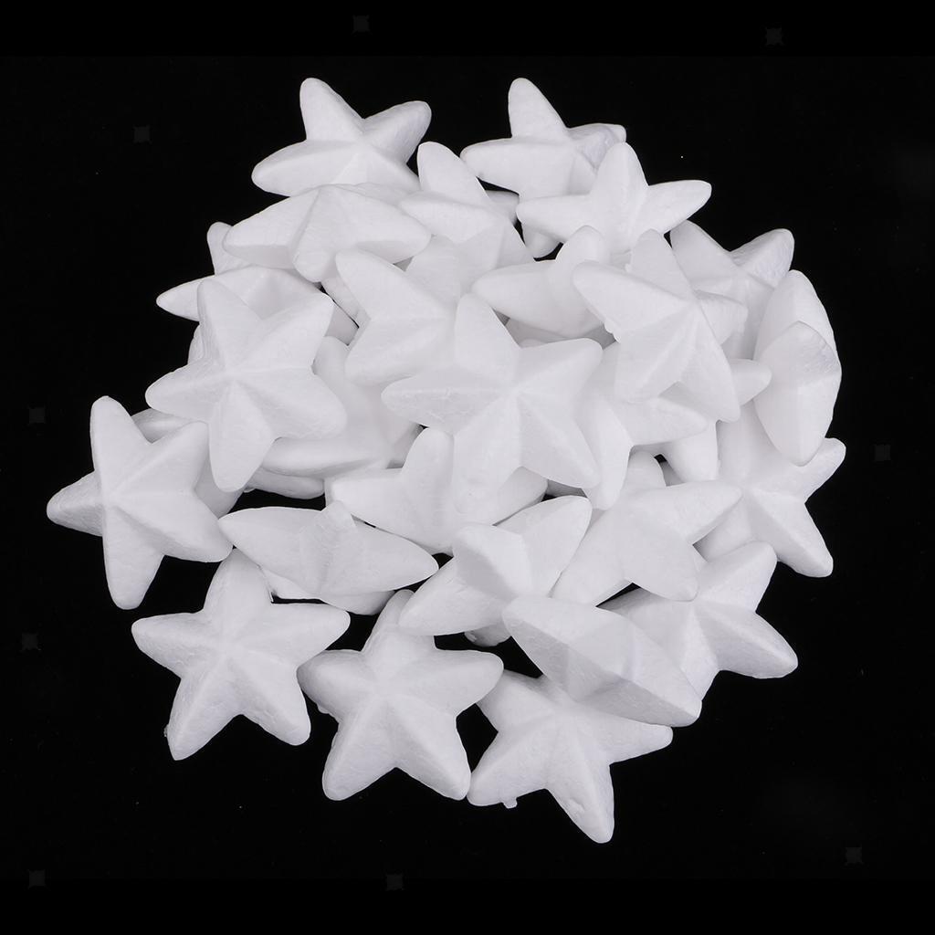 30 Pieces DIY Christmas Star Shape Styrofoam Foam Material for Art Craft 5cm