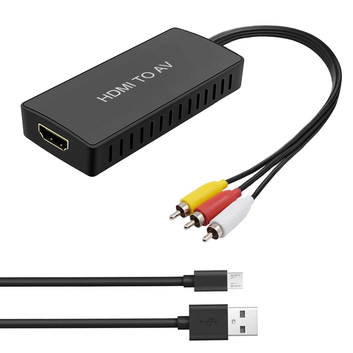 HDMI to AV Converter Video Audio Supports NTSC 1080P for Streaming TV