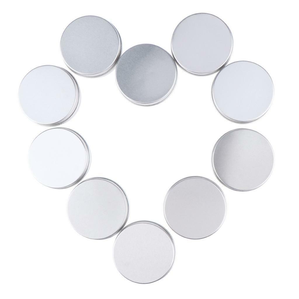 10Pcs 50ml Aluminum Round Lip  Tin Storage Jar Containers with Screw