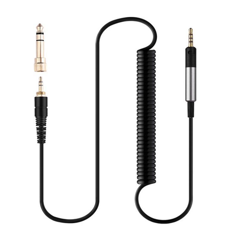 Coiled Audio Cable 2.5 to 3.5mm Cord 6.35mm Adapter for HD598 HD518 HD558 HD599