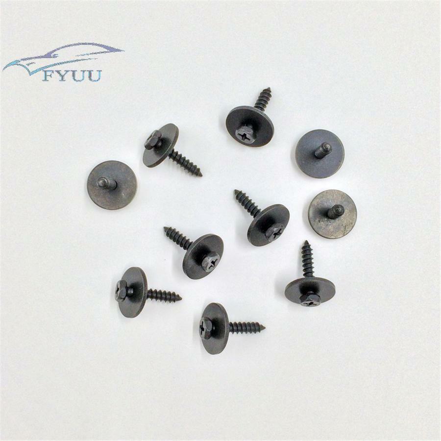 100pcs 6.8mm Hex 4mm Screw Black Metal Car Body Fender Bumper Retainer Clips