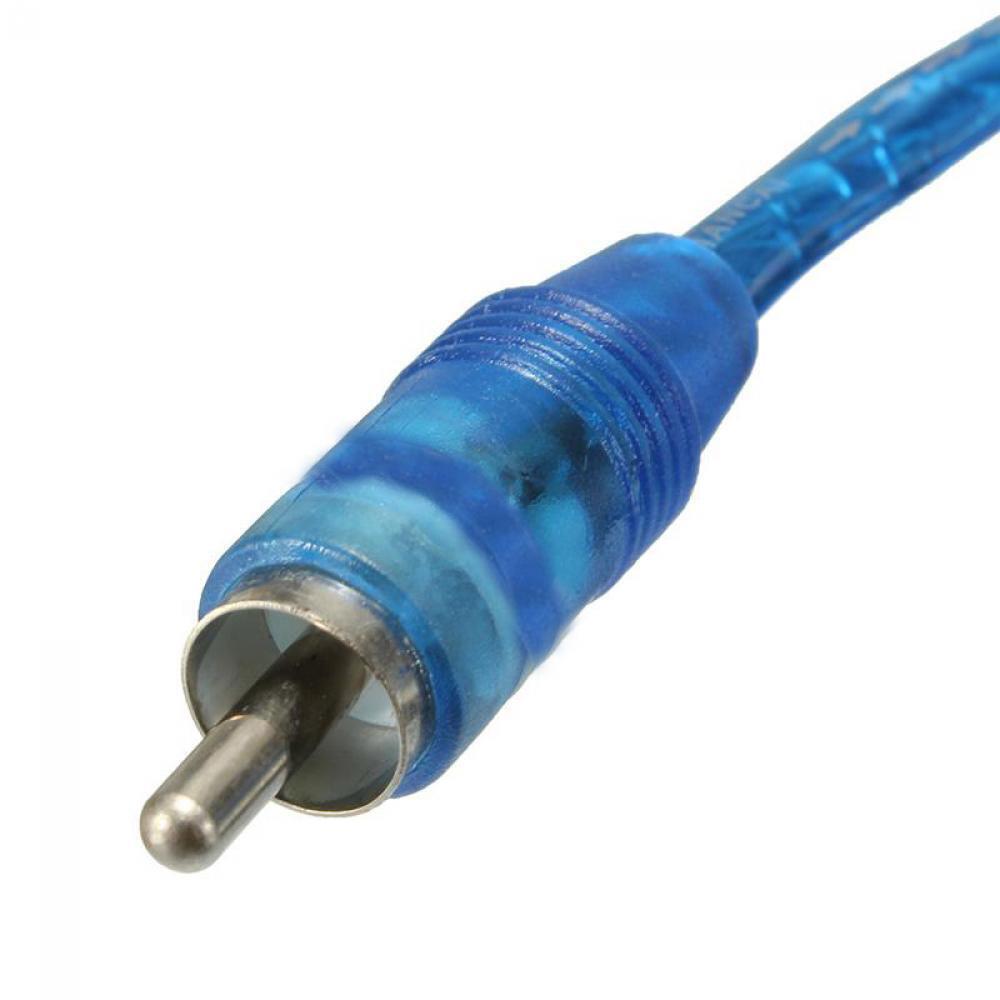 Blue Y Adapter Splitter Stereo Connector 1 RCA Male To 2 Female Audio Cable