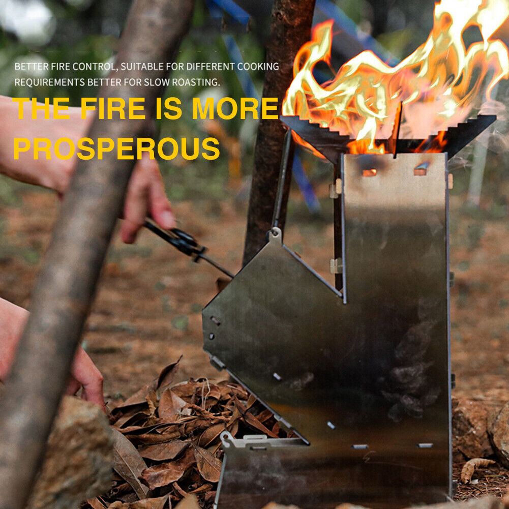 Portable Firewood Stove Stainless Steel Outdoor Survival Camping Furnace