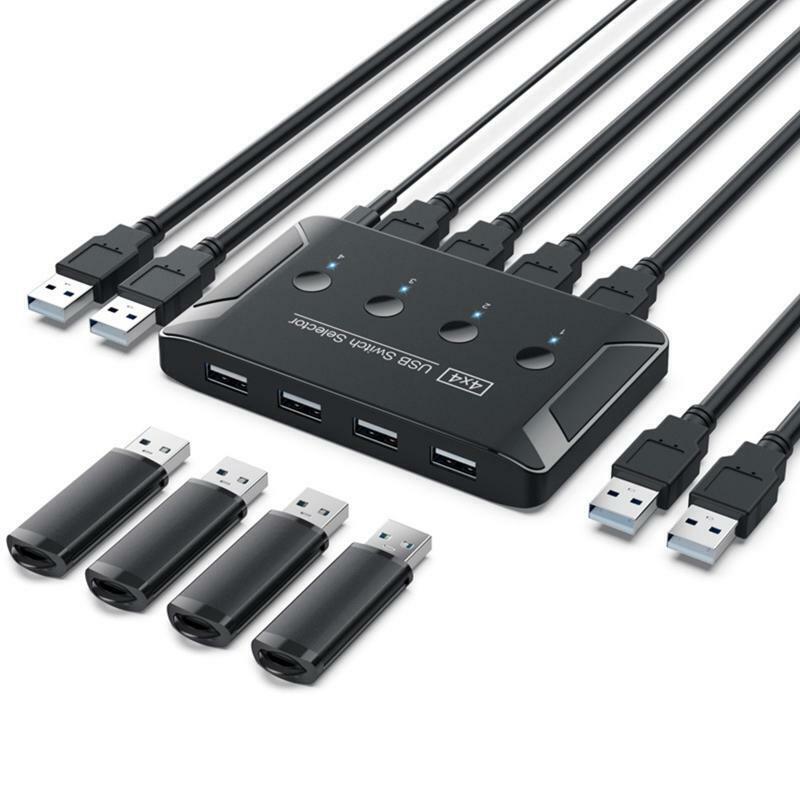 USB2.0 KVM Switcher Box Printer Sharing Switch 4 Computers Sharing 4 USB Devices