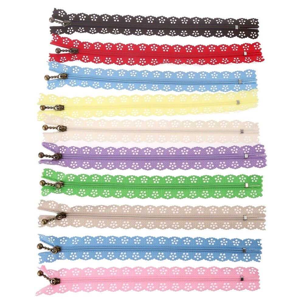 DIY Sewing Crafts Projects Closed End Lace Zipper Nylon 20cm 10pcs Sewing Tool