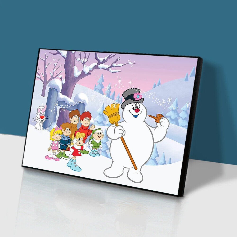 Full Diamond 5D Round Drill Picture Kit Painting Snowman and Friends DIY