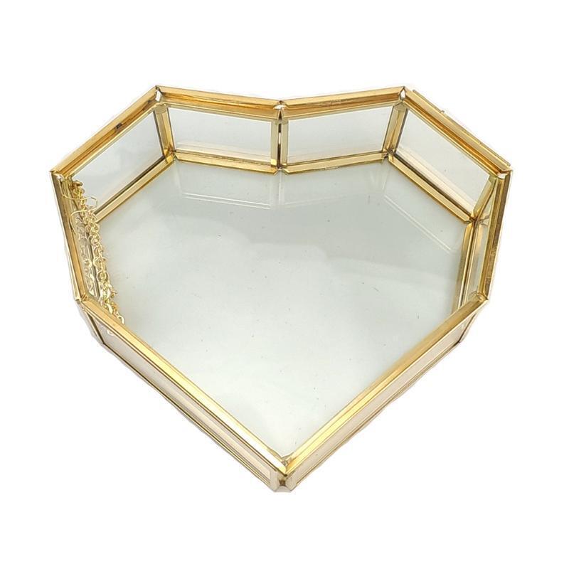 Clear Heart Shape Holder Bracelet Necklace Earrings Jewelry Display Organizer