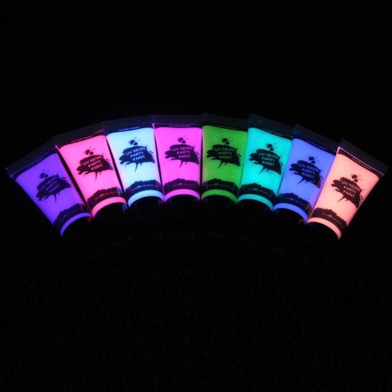 8 Colors Fluorescent Face Body Paint Painting Pigment Makeup Tool Tattoo Drawing
