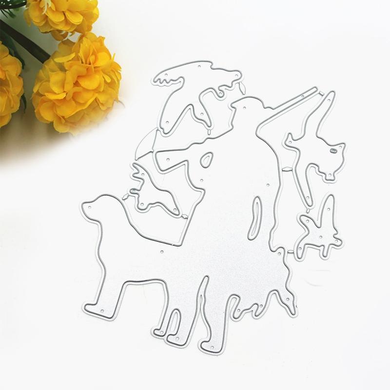 Man Dog Hunting Metal Cutting Dies Stencil Scrapbooking DIY Album Stamp Emboss