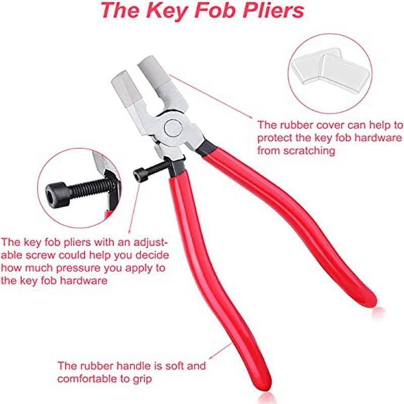 61 Pcs Key Fob Hardware Set with Pliers Key Chain Key Lanyard Leather Tassels