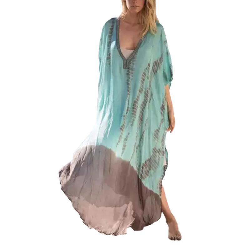 Plus Size Swimsuit Cover Up Summer Stylish Chiffon Beach Cardigan Swimwear Cover