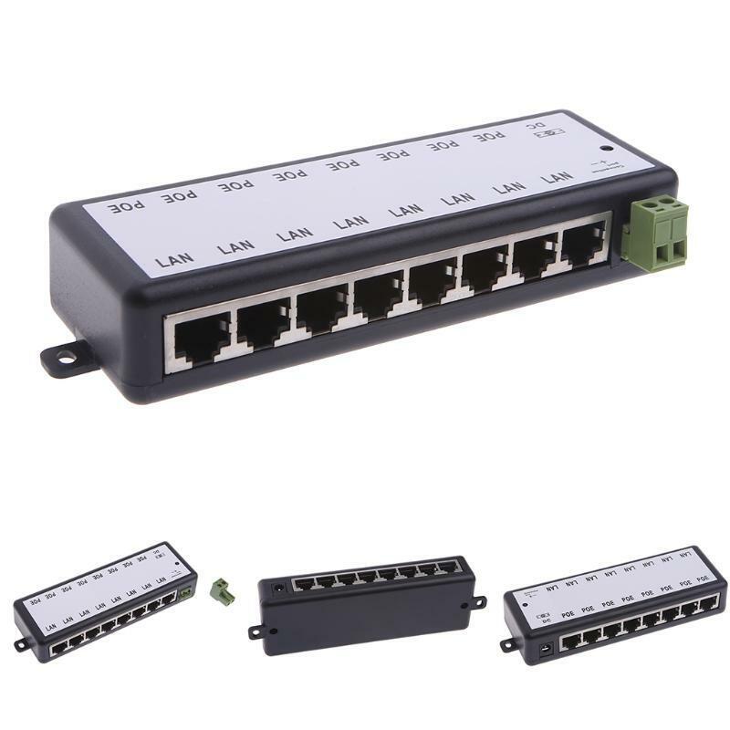 8-port POE Injector 8 Ports Power Over Ethernet Injector DC 12V-48V 10 / 100Mbps