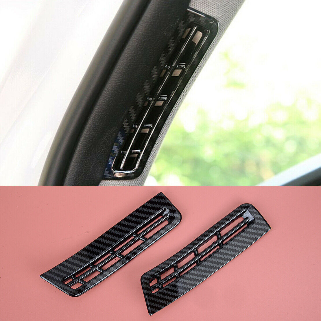 Carbon Fiber Style A Pillar Air Vent Cover Trim Fit For Hyundai Santa Fe