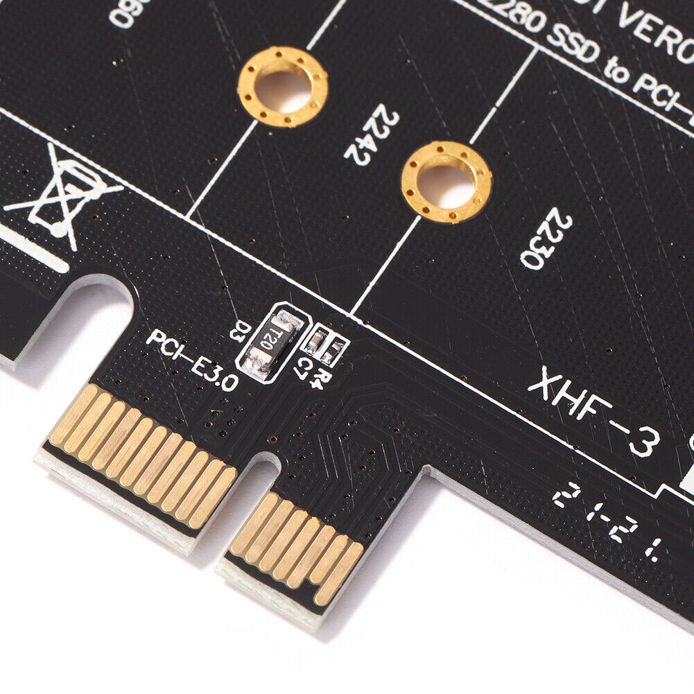 PCI-E 1X to M.2 NVME M Key SSD Adapter PCI Express Riser Card for Desktop