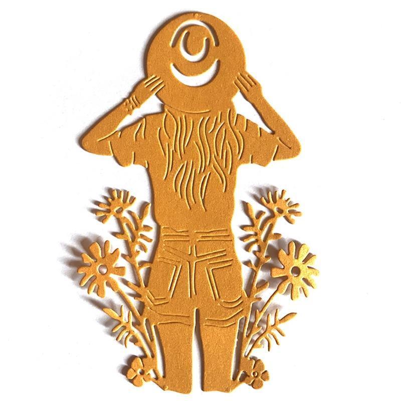 Daisy Girl Back View Carbon Steel Cutting Dies DIY Scrapbooking Photo Album