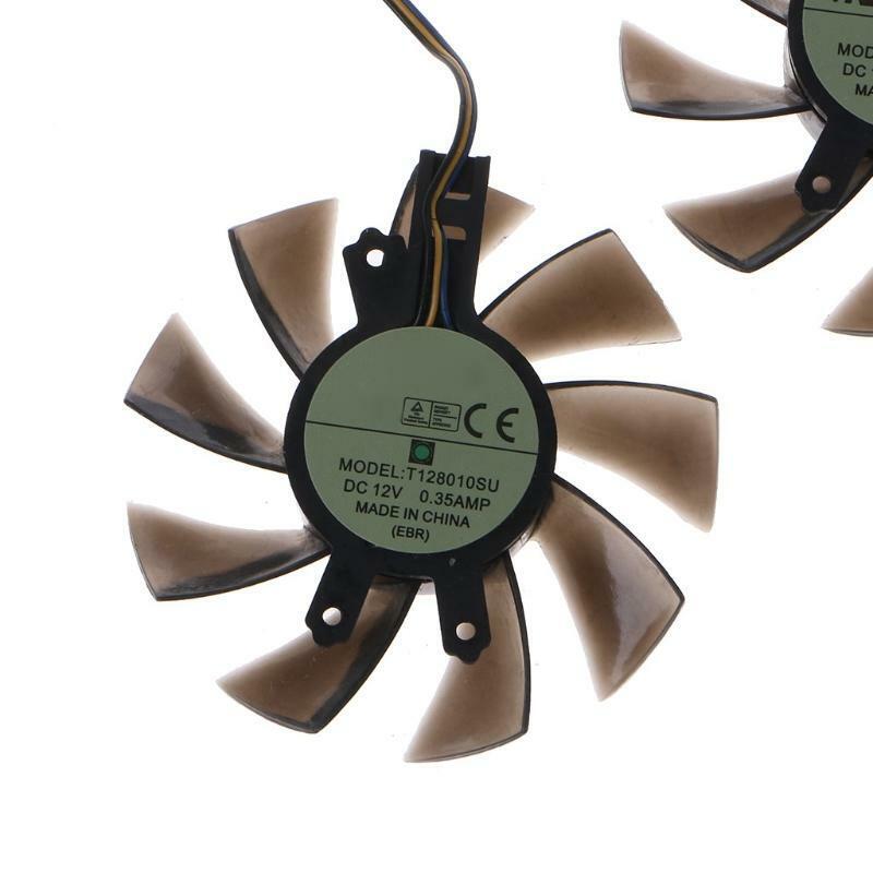 2PC T128010SU 4Pin Graphics Card Cooling VGA Fan for Gigabyte GTX 1060 12V 0.35A