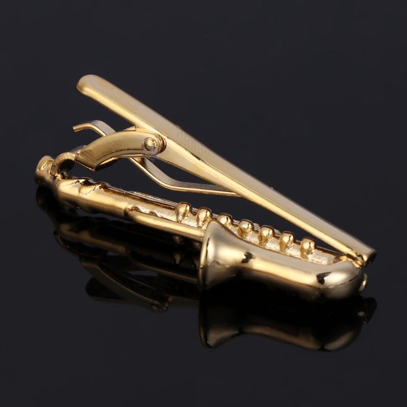 Saxophone Men Tie Clip Bar Necktie Pin Clasp Clamp Wedding Charm Creative Gifts