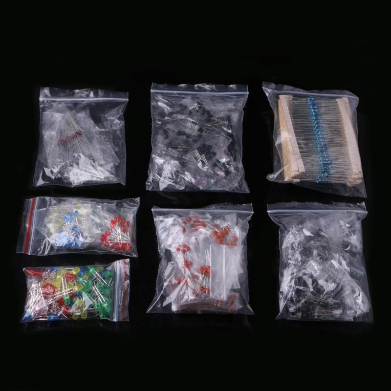 Electronic Components Kit LED Diodes 30 Values Resistors Electrolytic Capacitor