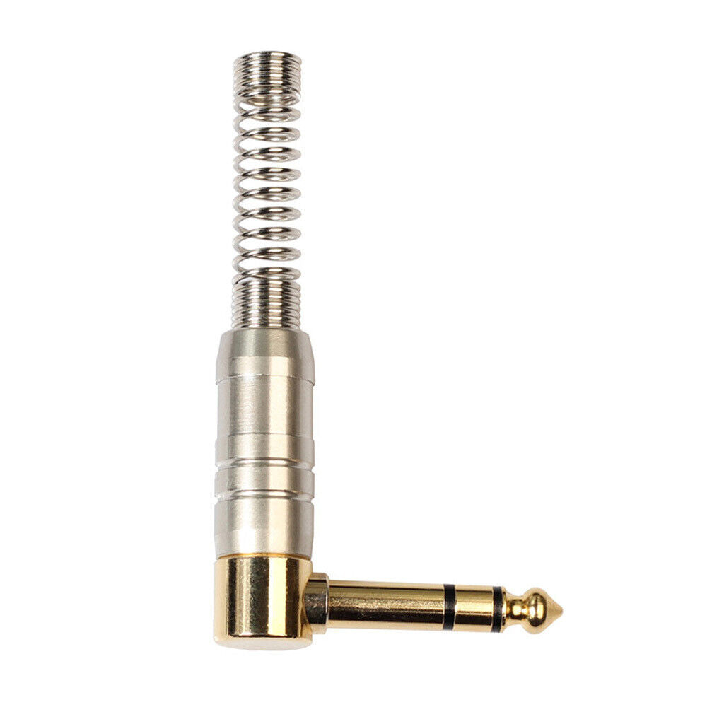 5 Pieces 6.35mm Stereo   Plugs for Headphone Microphone Right Angle