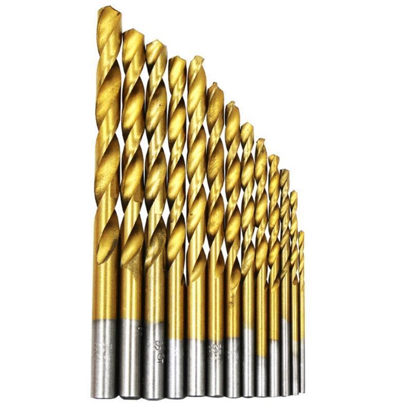13pcs/set High Speed Steel HSS Straight Shank Twist Drill Bits Electric Rotary