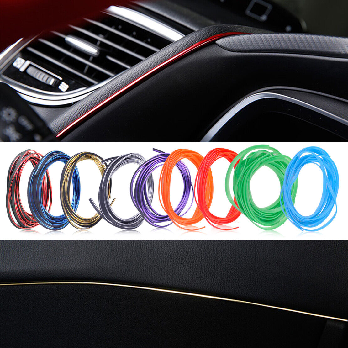 5M Car Flexible Interior Moulding Trim Decor Strip Line DIY Auto Universal Li