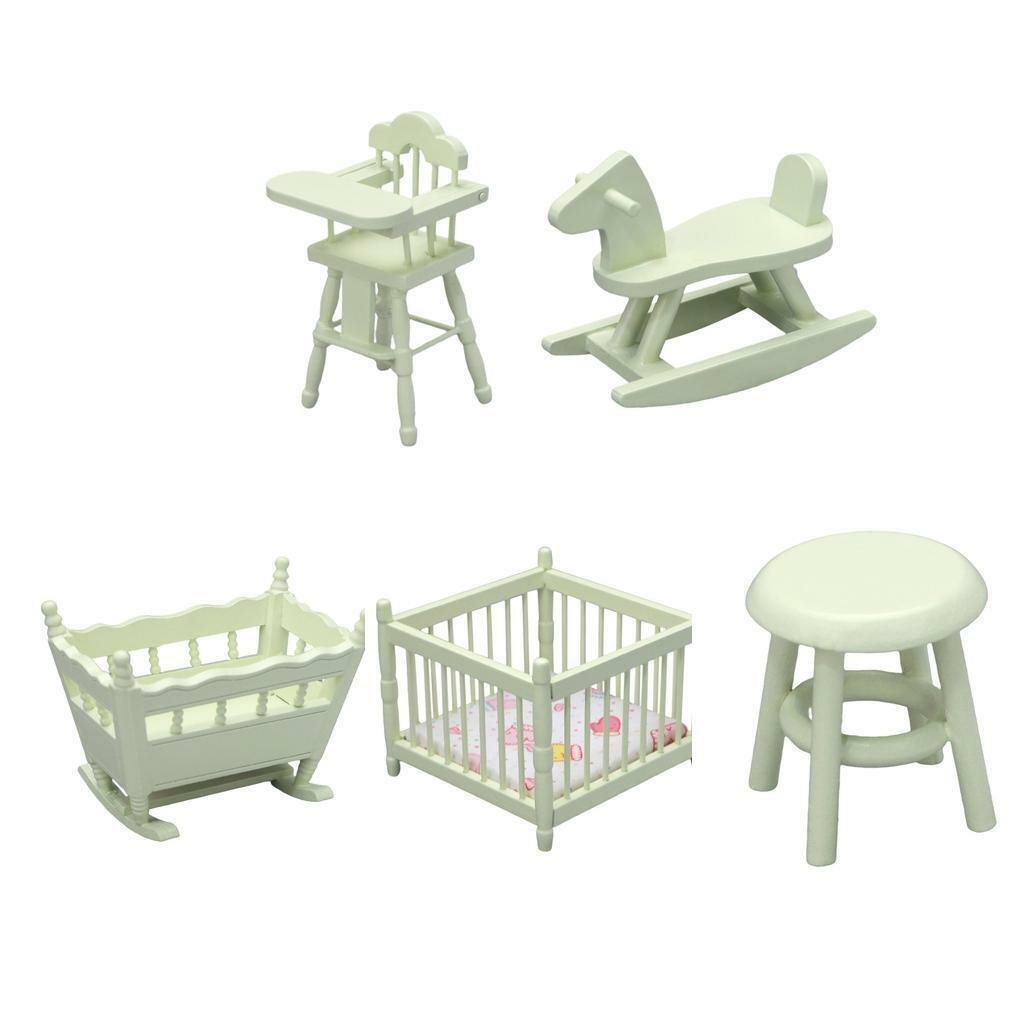 5x Simulation 1:12  White Furnishings Supplies Scenery Ornaments