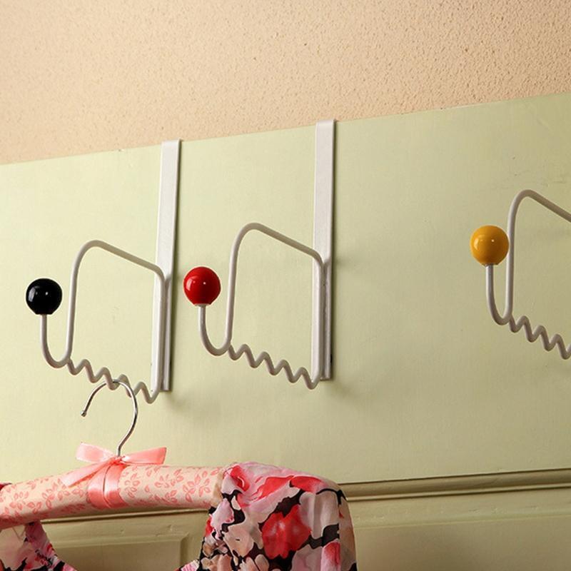 3x Over The Door Hooks Bathroom Organizer for Hanging Key Towels Robes Brush Bag