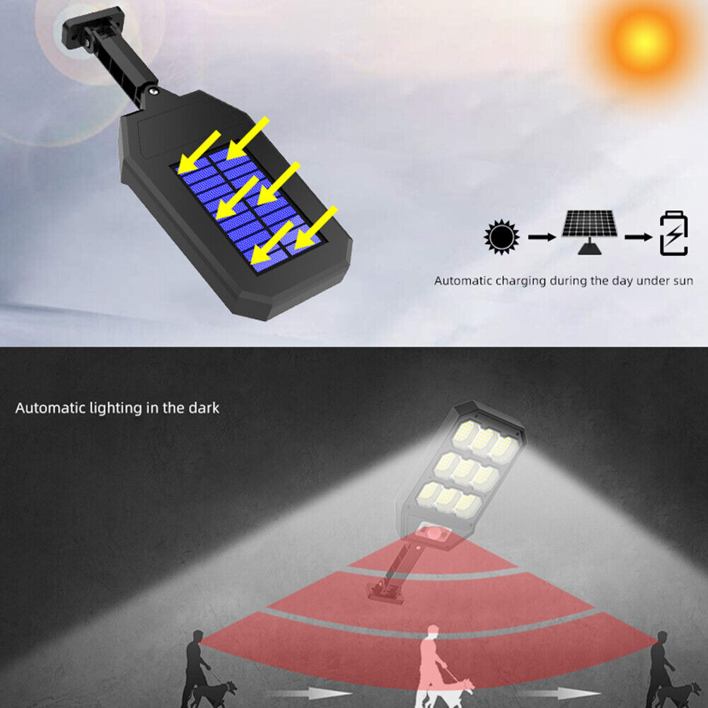 279LED Solar Light Outdoor 3 Modes Optical Motion Sensor Garden Wall Lamp