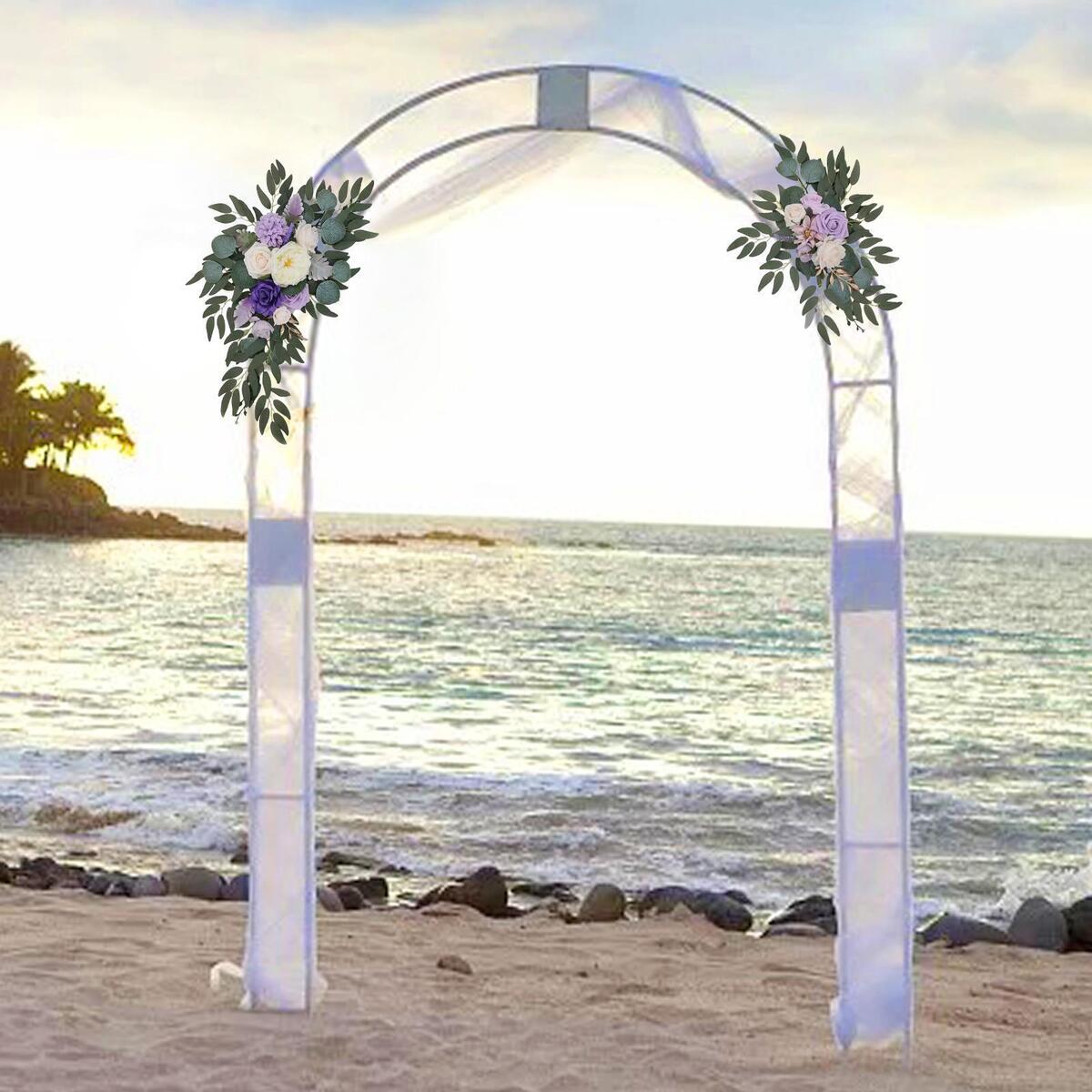 4pcs Silk Wedding Arch Flowers Floral Arrangement Hanging for Wedding Decor