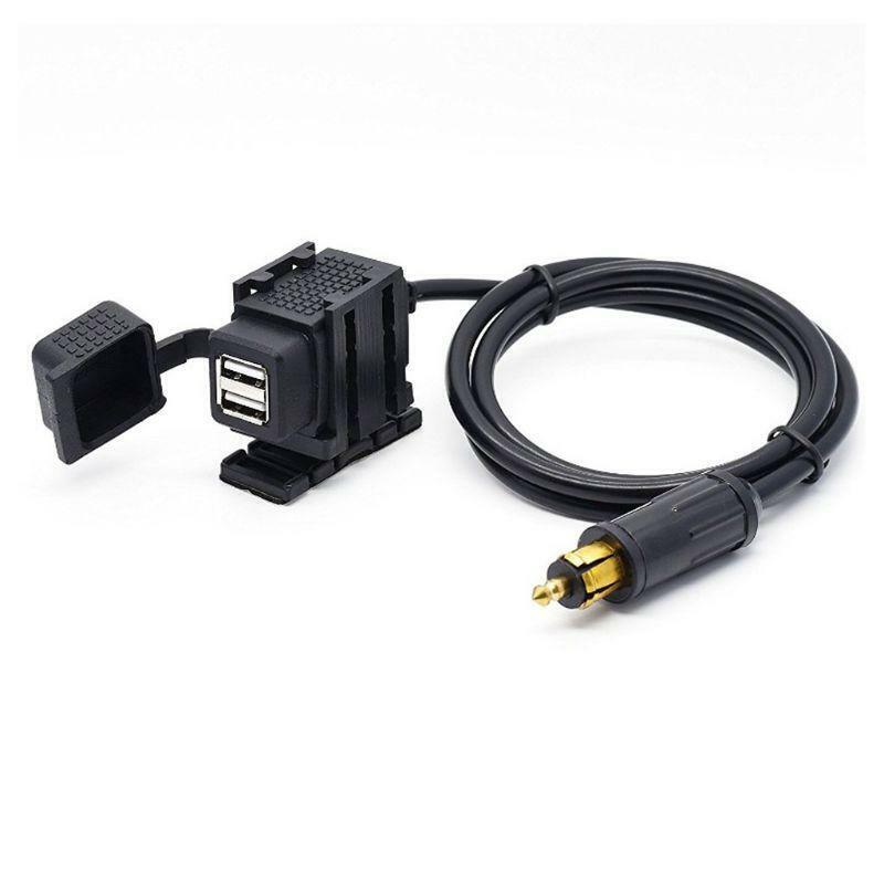 Motorbike DIN Hella Powerlet Plug to 2.1A Dual USB Charger Socket Power Adapter