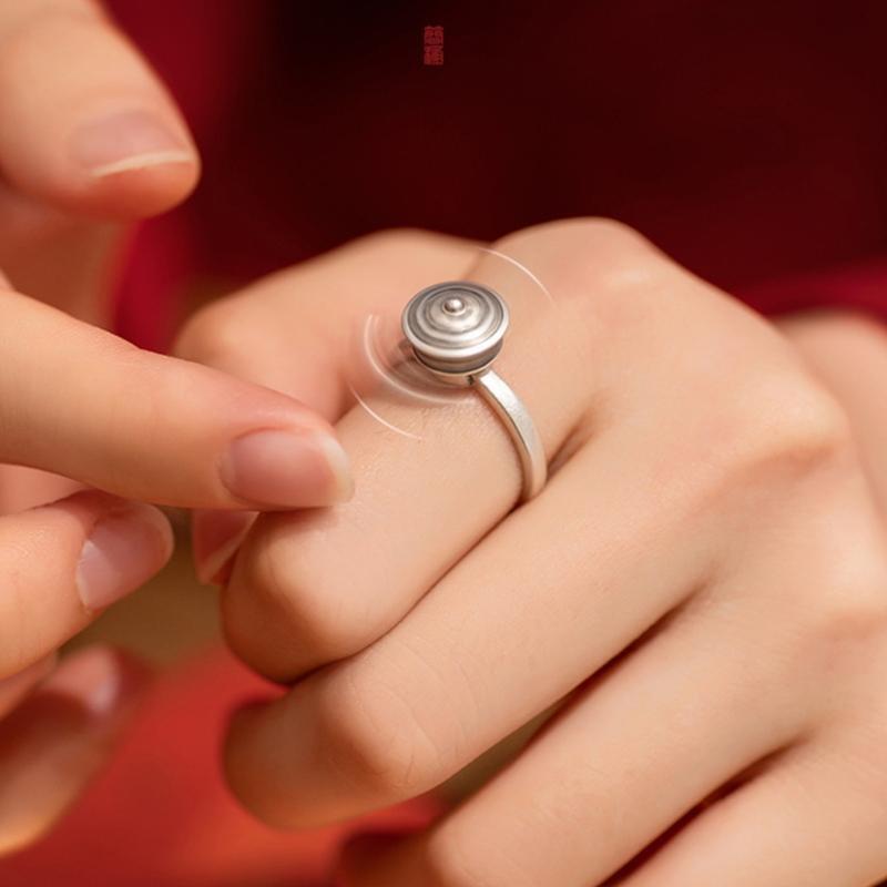 2Pcs Lotus Mantra Ring Finger Ring Tibetan Healing Ring Meditation Ring Jewelry