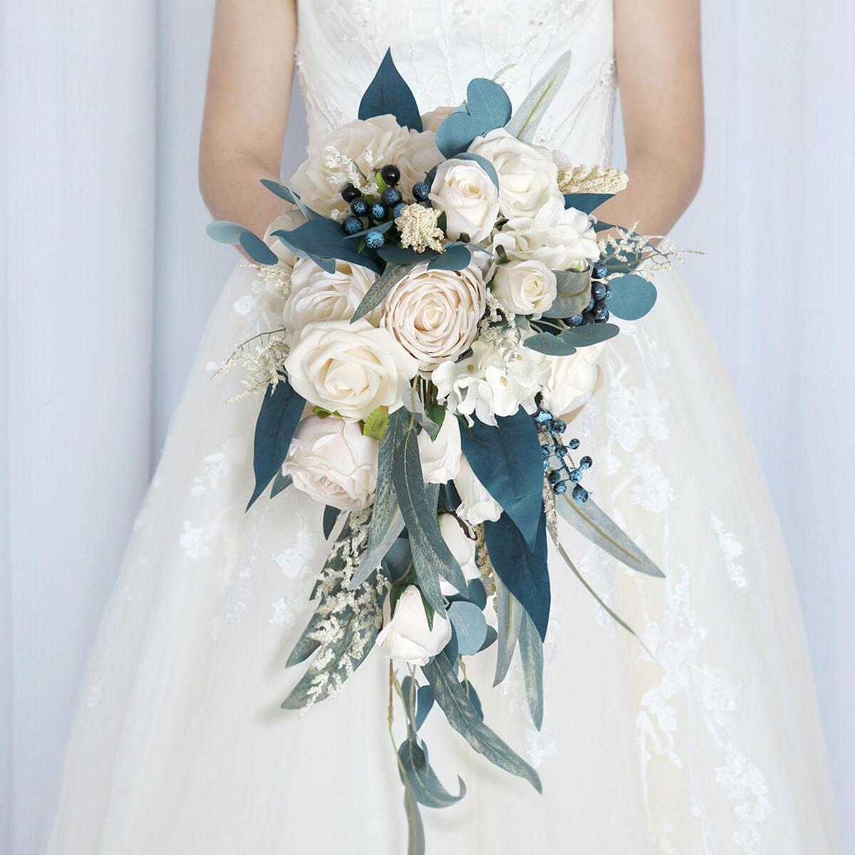 Bridal Wedding Holding Bouquets Floral Flowers Bunch for Photo Props Decor