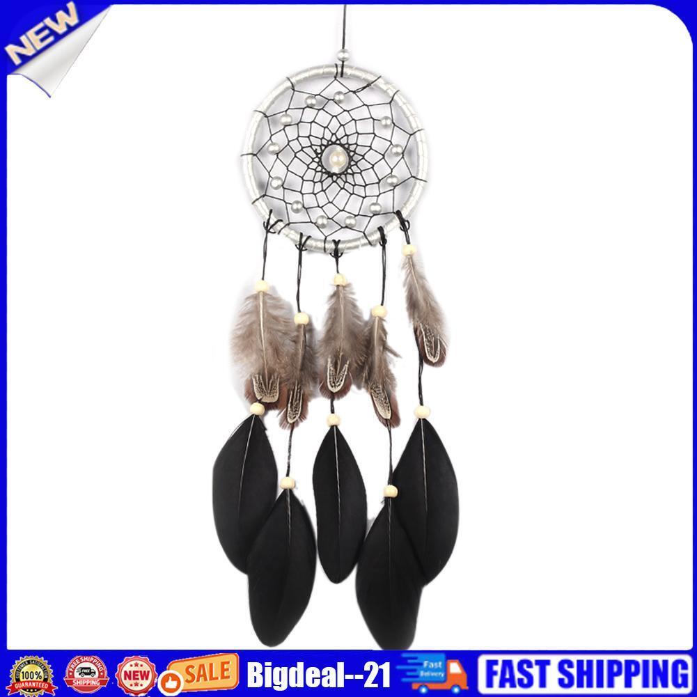 Black Feather Dream Catcher Feather Bead Wall Hanging Decor Home Decoration